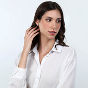 perla earrings with cz+6mm 925 pearl