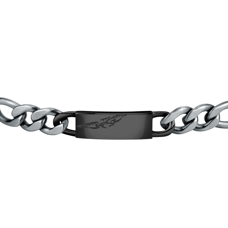 sector energy bracelet black tag with eagle & stainless steel 22cm