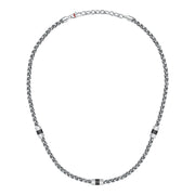 sector energy necklace stainless steel black 50+5cm