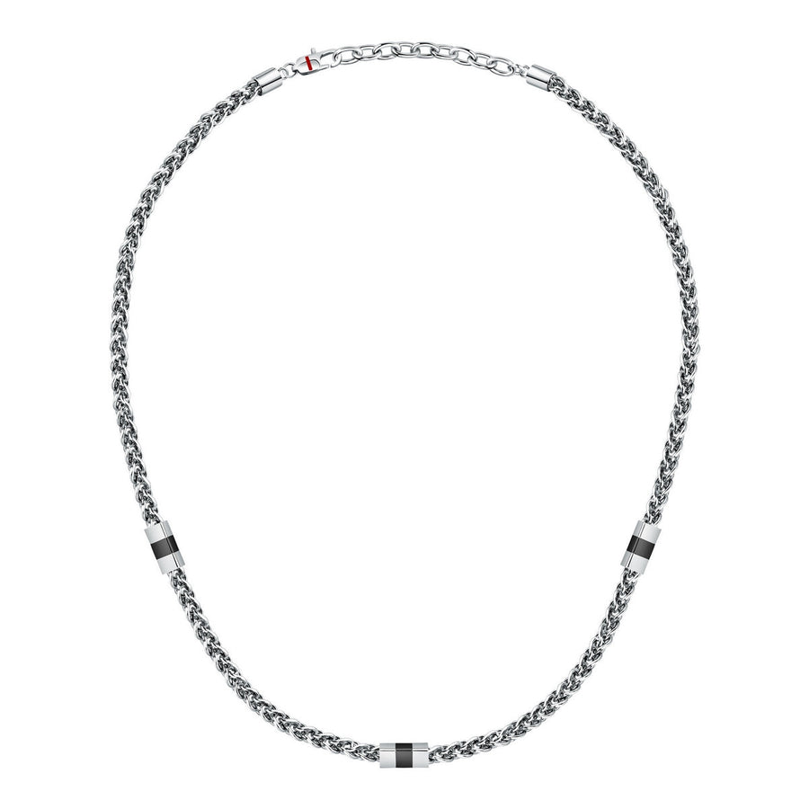 sector energy necklace stainless steel black 50+5cm