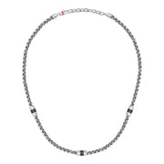 sector energy necklace stainless steel black 50+5cm