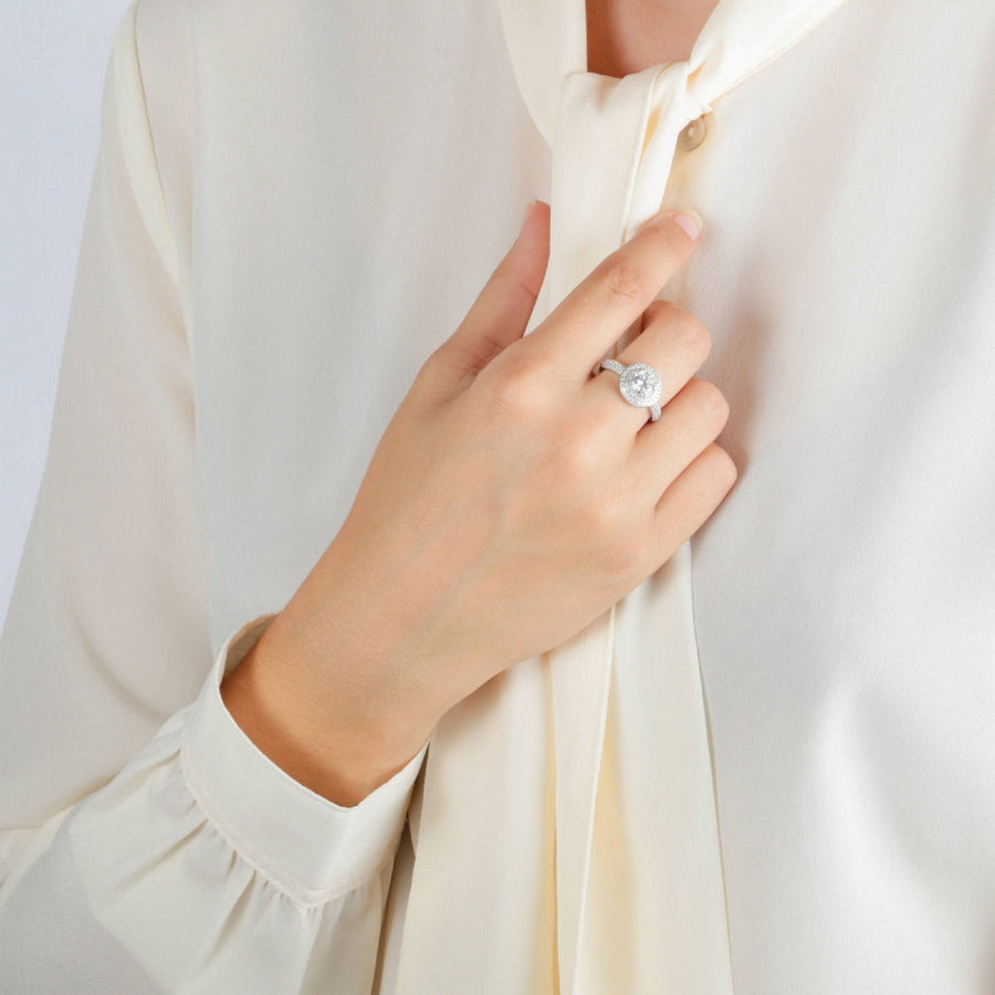 tesori silver ring white cz silver.925 size 16