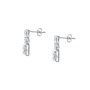 tesori earring 925 white cz cushion