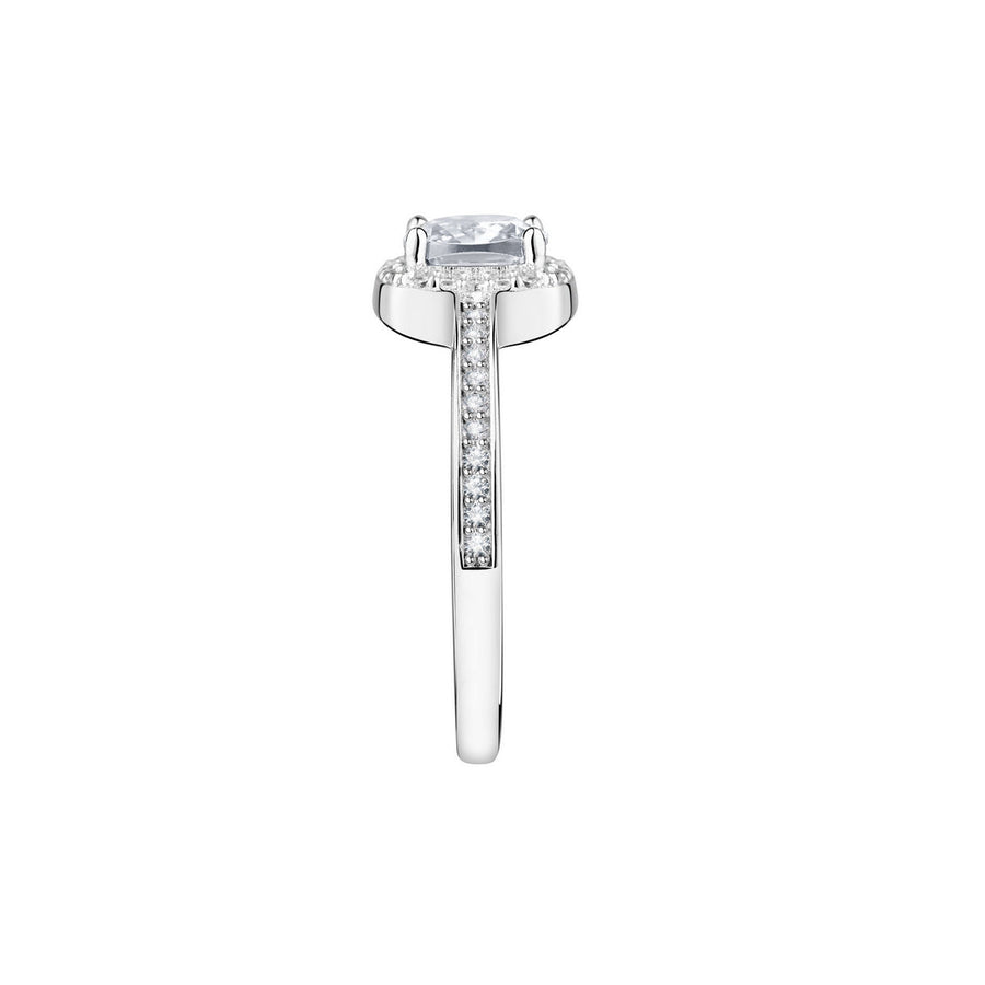 tesori ring 925 w/white cushion cz s.18