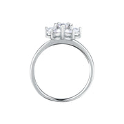 tesori ring 925 silver  flower cz size16