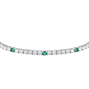 tesori bracelet 925 silver white & emerald solo cz 19cm