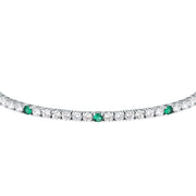 tesori bracelet 925 silver white & emerald solo cz 19cm