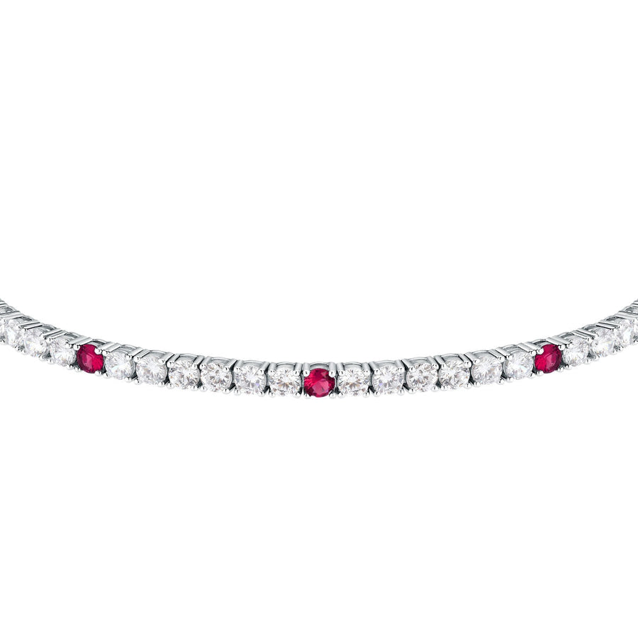 tesori bracelet 925 silver white & ruby solo  cz 19cm