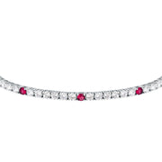 tesori bracelet 925 silver white & ruby solo  cz 19cm