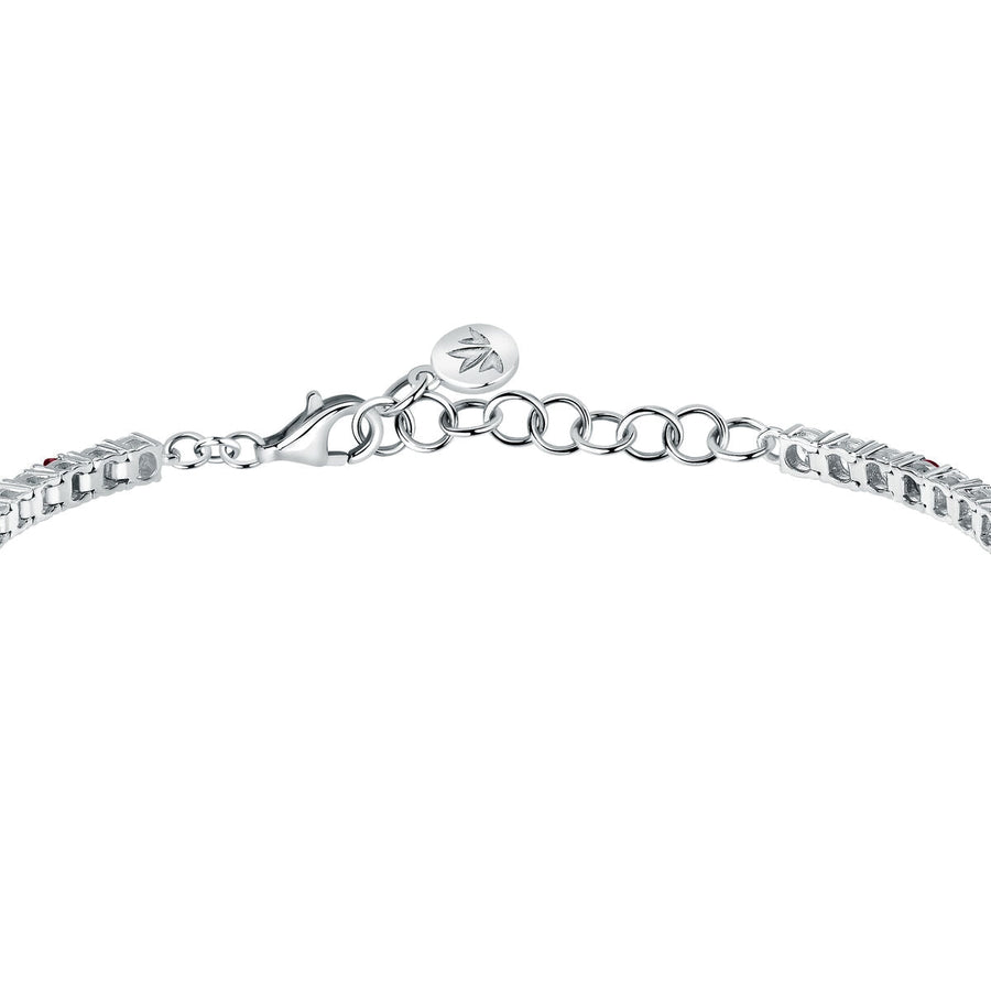 tesori bracelet 925 silver white & ruby solo  cz 19cm