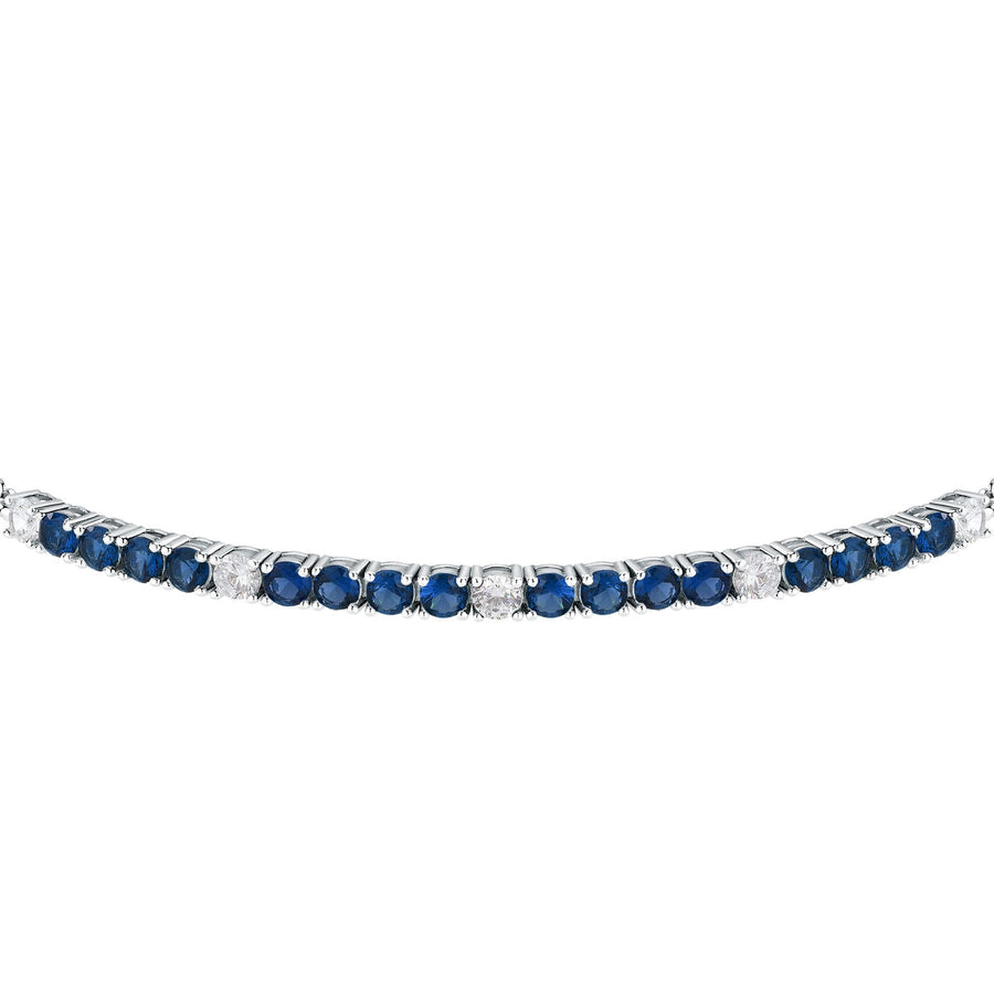tesori bracelet 925 silver white & quad sapphirecz 19cm