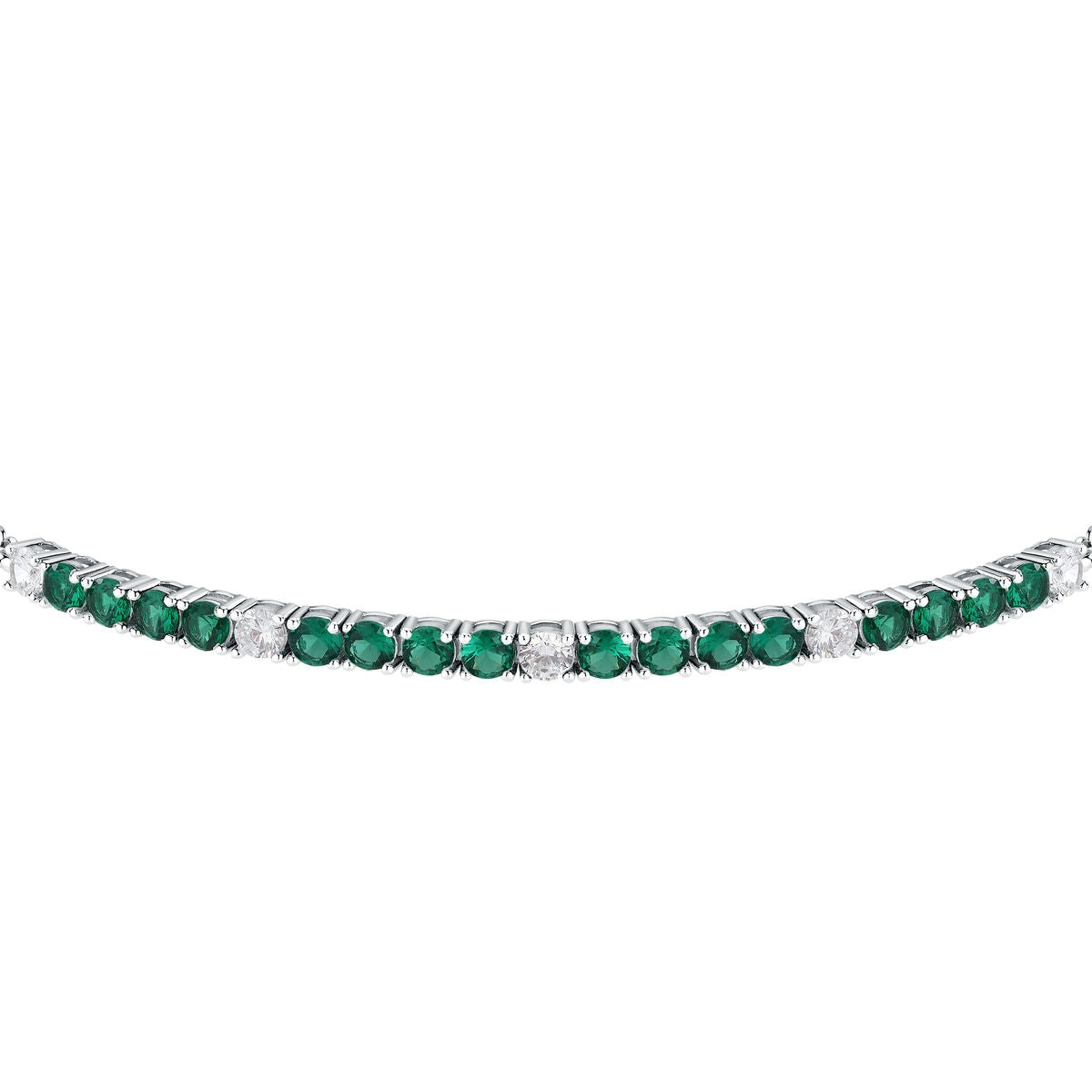 tesori bracelet 925 silver white & quad emerald cz 19cm