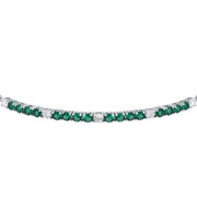 tesori bracelet 925 silver white & quad emerald cz 19cm