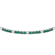 tesori bracelet 925 silver white & quad emerald cz 19cm