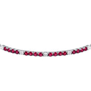 tesori bracelet 925 silver white & quad ruby cz 19cm