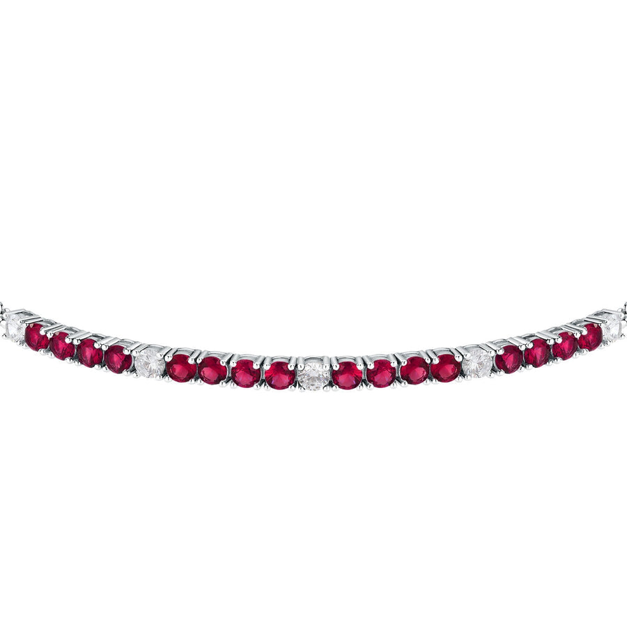 tesori bracelet 925 silver white & quad ruby cz 19cm