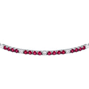 tesori bracelet 925 silver white & quad ruby cz 19cm