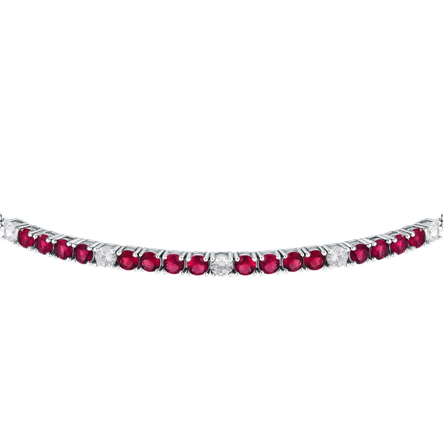 tesori bracelet 925 silver white & quad ruby cz 19cm