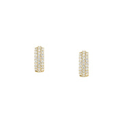 tesori huggie earrings 925 silver white cz with 18k gold plating
