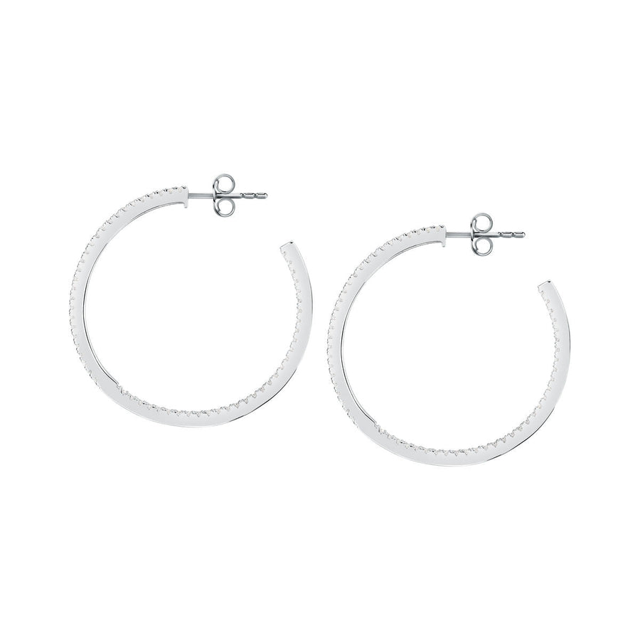 tesori hoop earrings 925 silver white cz large