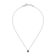 tesori pendant 925 silver white with sapphire central cz 38+4cm