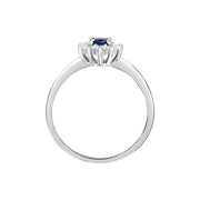 tesori ring 925 silver white with sapphire center cz 140n+