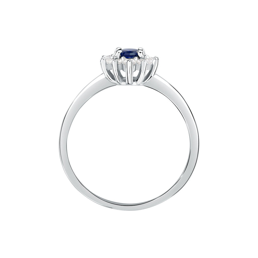 tesori ring 925 silver white with sapphire center cz 140n+