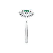 tesori ring 925 silver white with emerald center cz 140n+