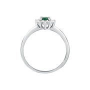 tesori ring 925 silver white with emerald center cz 180q+