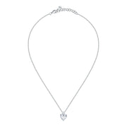 tesori pendant 925 silver large white heart cz 38+4cm