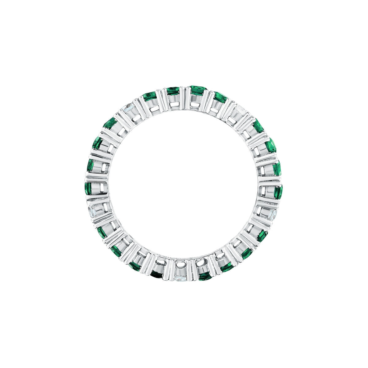 tesori ring 925 silver white & quad emerald cz 120m