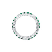 tesori ring 925 silver white & quad emerald cz 140n+