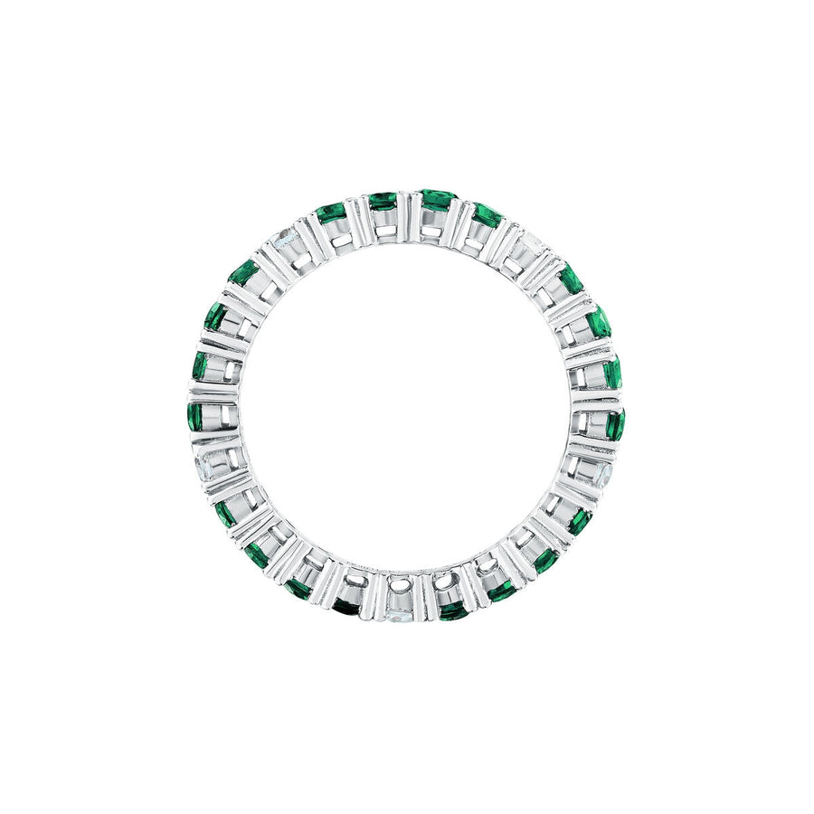 tesori ring 925 silver white & quad emerald cz 160p