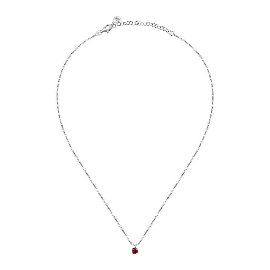 morellato silver tesori recycled 925 silver red cz necklace 40+5