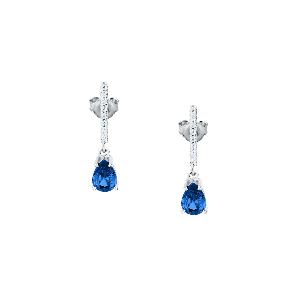 morellato silver tesori recycled 925 silver blue drop earrings