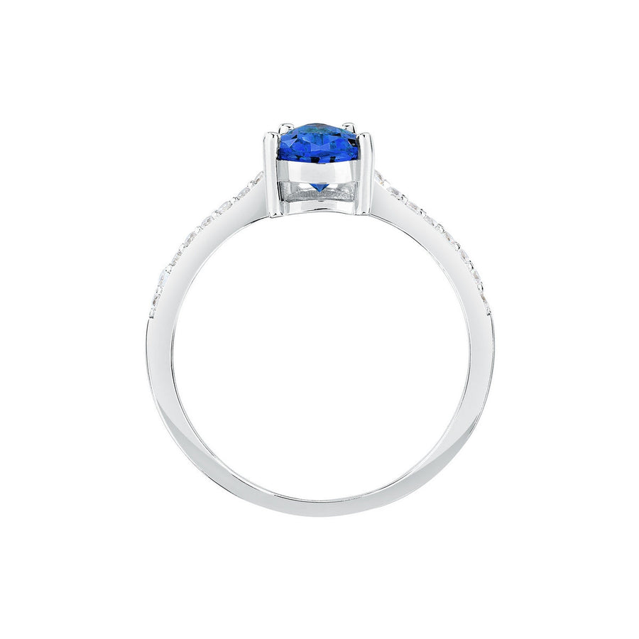 morellato silver tesori recycled 925 silver blue drop cz ring 012
