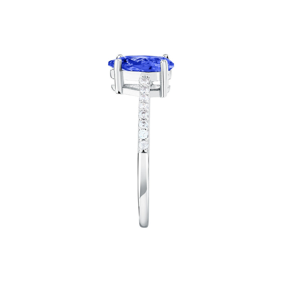 morellato silver tesori recycled 925 silver blue drop cz ring 016