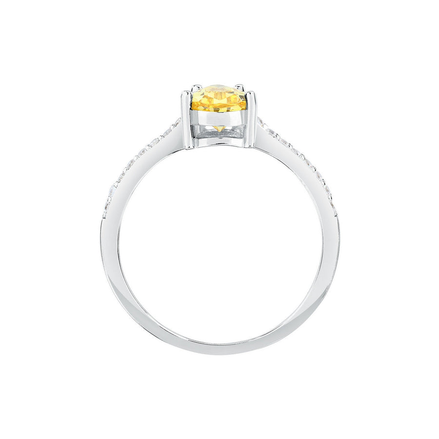 morellato silver tesori recycled 925 silver ylw drop cz ring 16