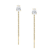 morellato silver tesori r. gold plated silver drop cz earrings