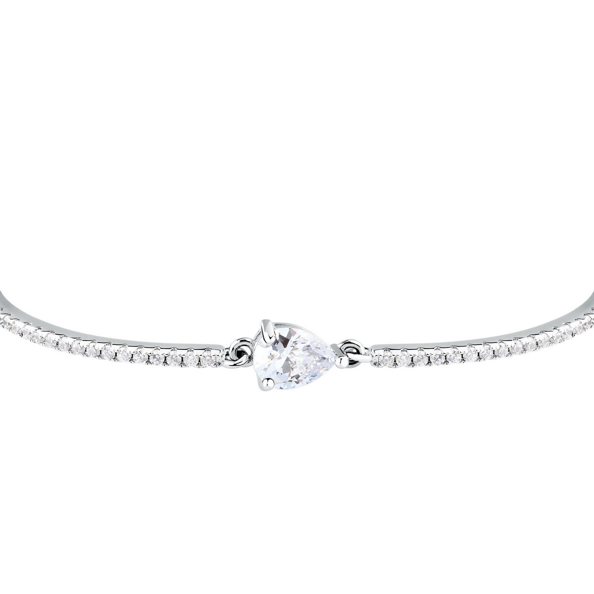 morellato silver tesori recycled 925 silver white drop cz bracelet