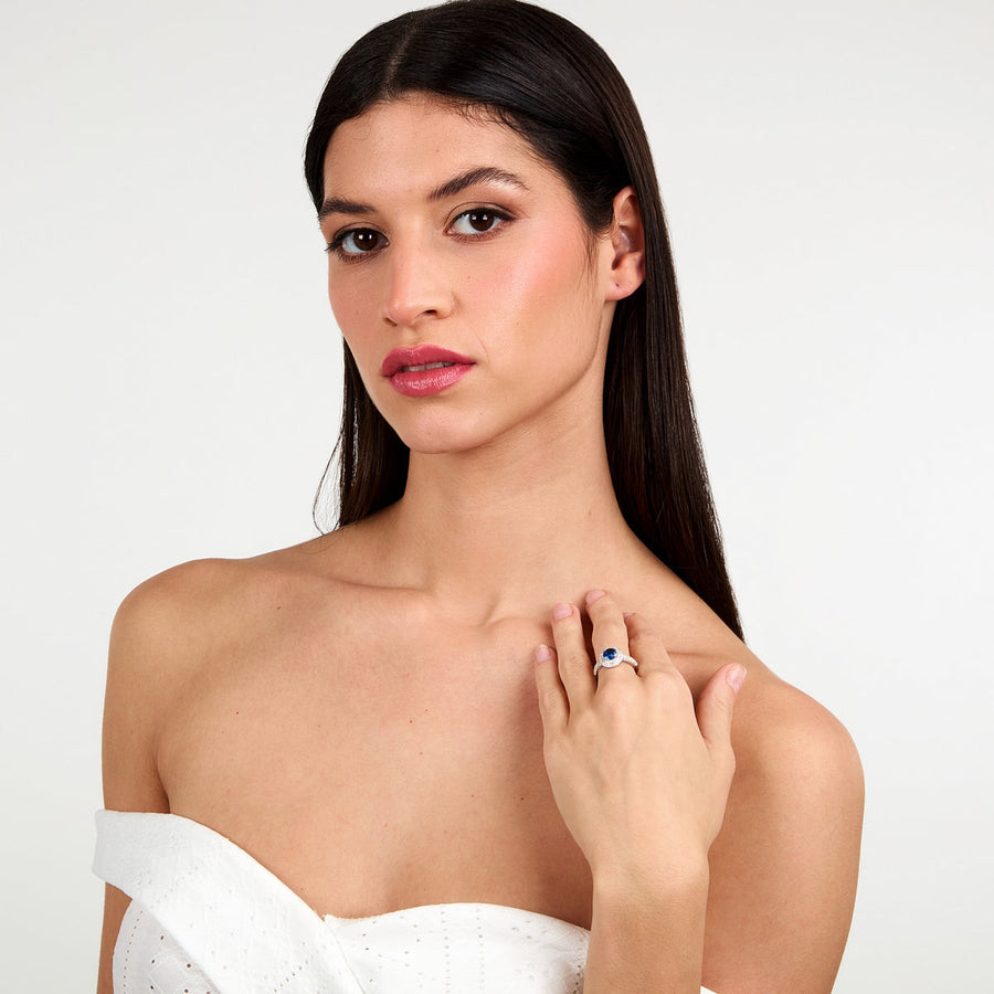 morellato silver tesori ring sil925 rh cz blue+white sz12