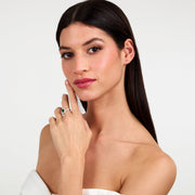 morellato silver tesori ring 925 rh cz green+white sz12