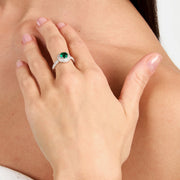morellato silver tesori ring 925 rh cz green+white sz16