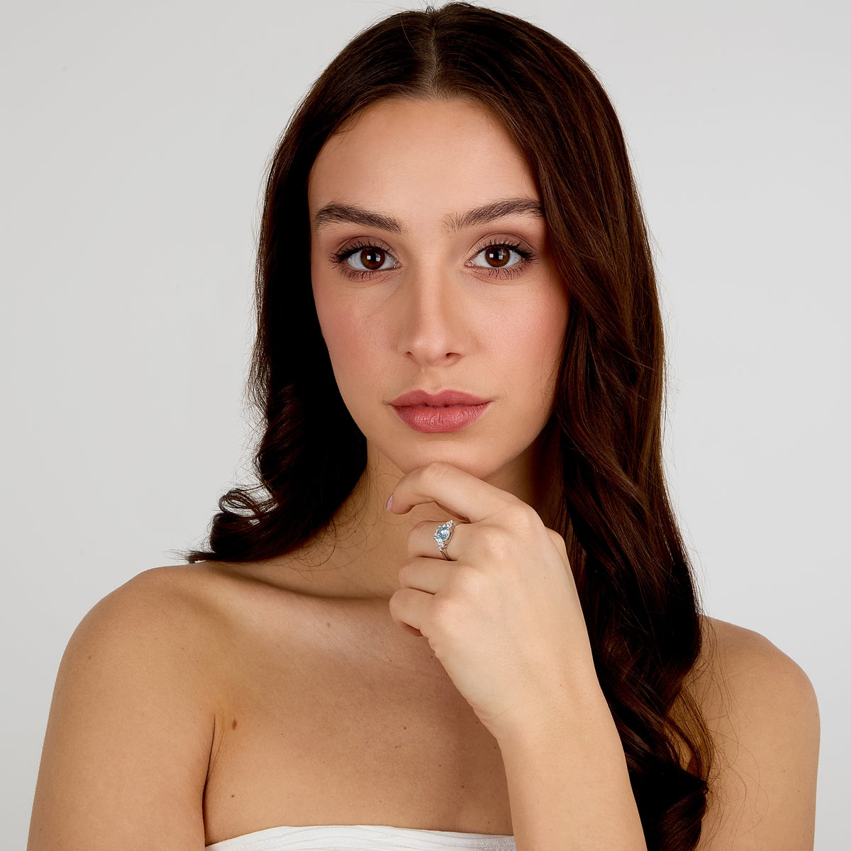 morellato silver tesori ring s925 rh cz l.blue+white sz12