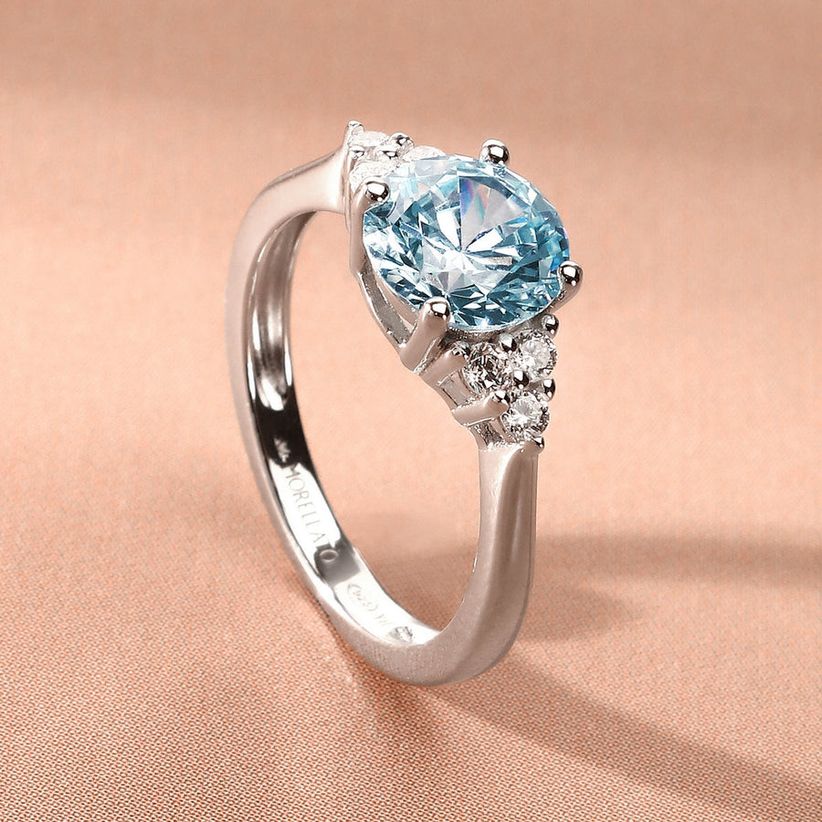 morellato silver tesori ring s925 rh cz l.blue+white sz12