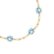 morellato silver tesori bracelet silv925 yg cz l.blue 16+3cm