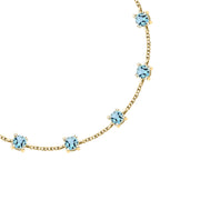 morellato silver tesori bracelet silv925 yg cz l.blue 16+3cm