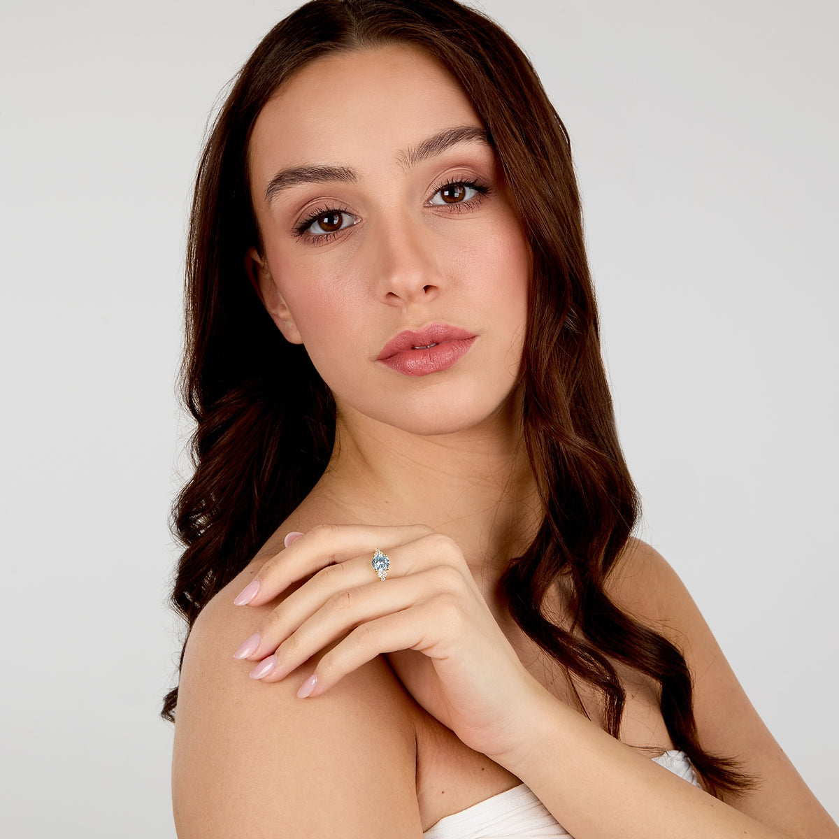 morellato silver tesori ring s925 yg cz l.blue+white sz14