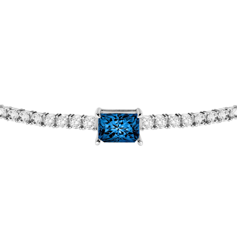 tesori bracelet ss tennis silver 925 cz sapphire stone