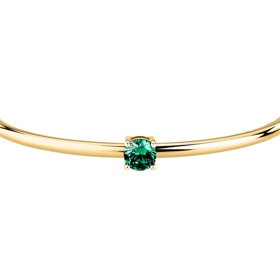 morellato 18k gold plated cerchi bangle stainless steel 6cm green cz